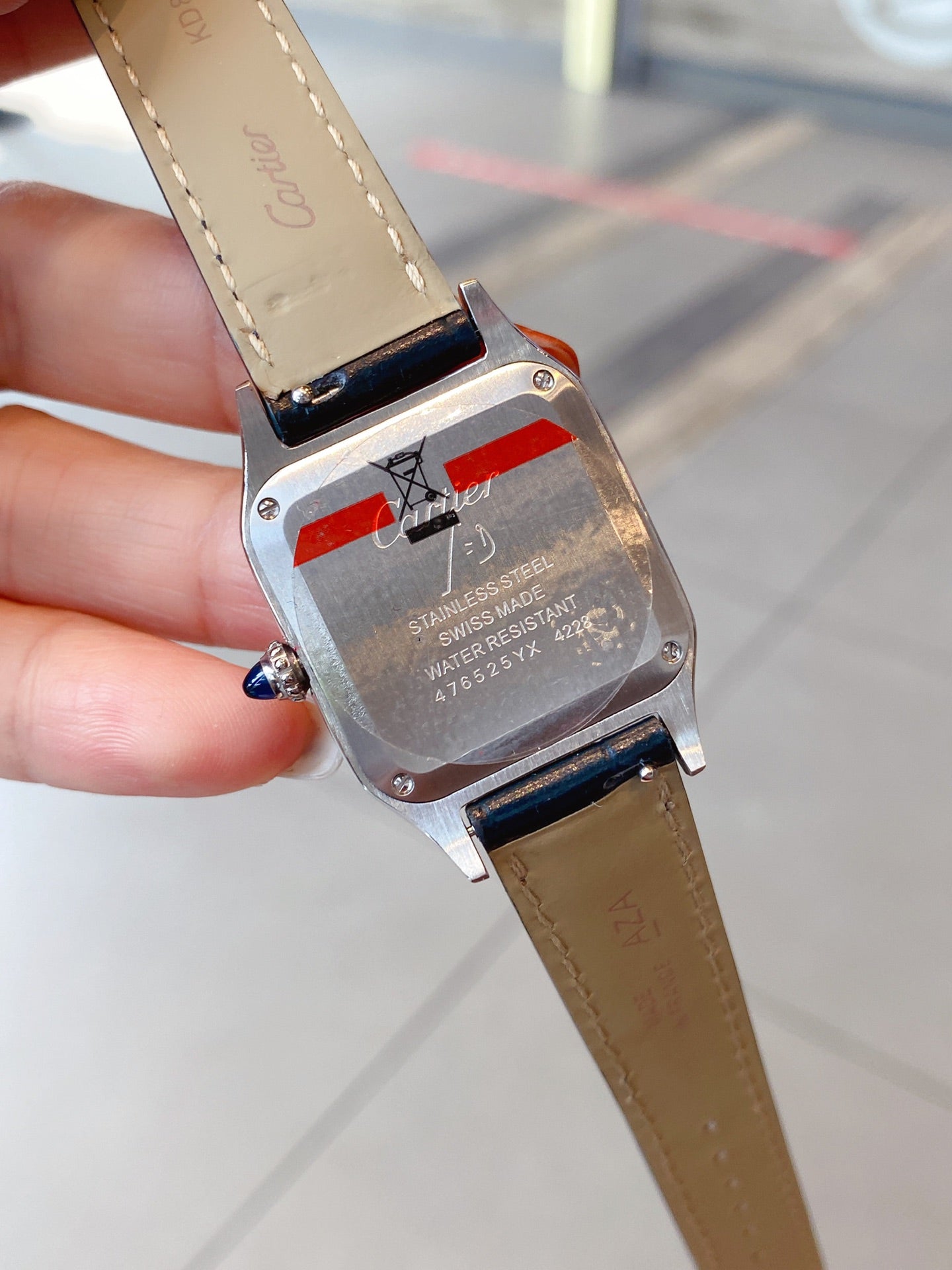 SANTOS DE CARTIE QUARTZ 28MM ROSE GOLD STEEL