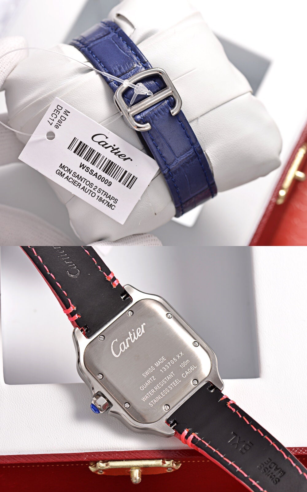 SANTOS LADY 35MM QUARTZ STEEL CASE LEATHER