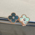 CLOVER MOP PINK-GOLD DIAMOND EARRINGS