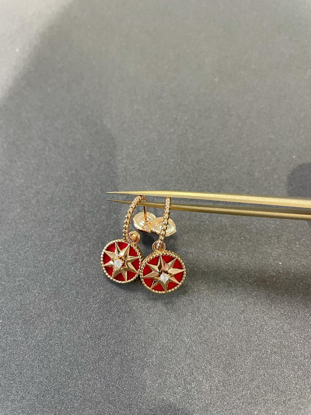 LUCKY STAR GOLD CARNELIAN EARRINGS