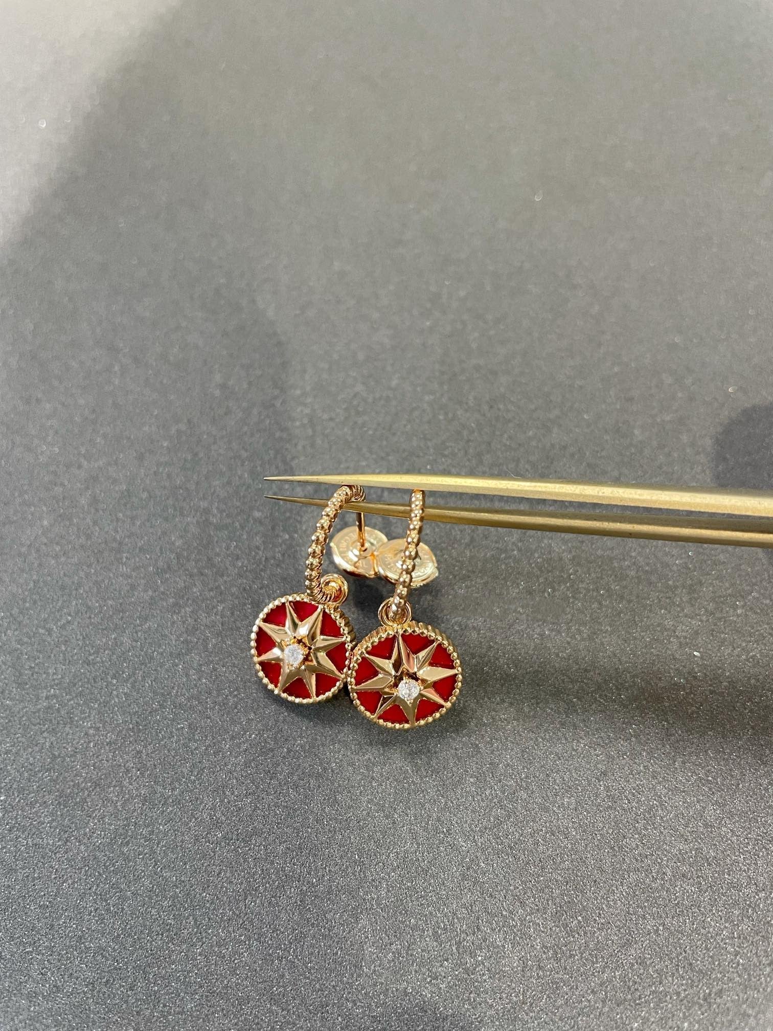 LUCKY STAR GOLD CARNELIAN EARRINGS