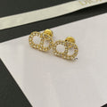 CD DROP EARRINGS GOLD DIAMOND
