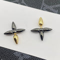 LOUISETTE STUD EARRINGS BLACK GOLD
