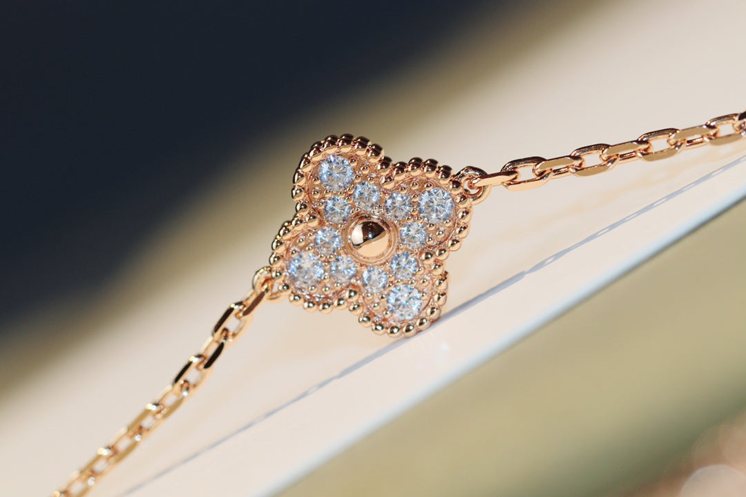 CLOVER 20 MOTIFS DARK MOP DIAMOND PINK GOLD