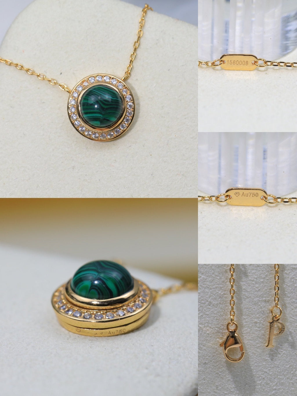 POSSEISION MALACHITE DIAMOND NECKLACE