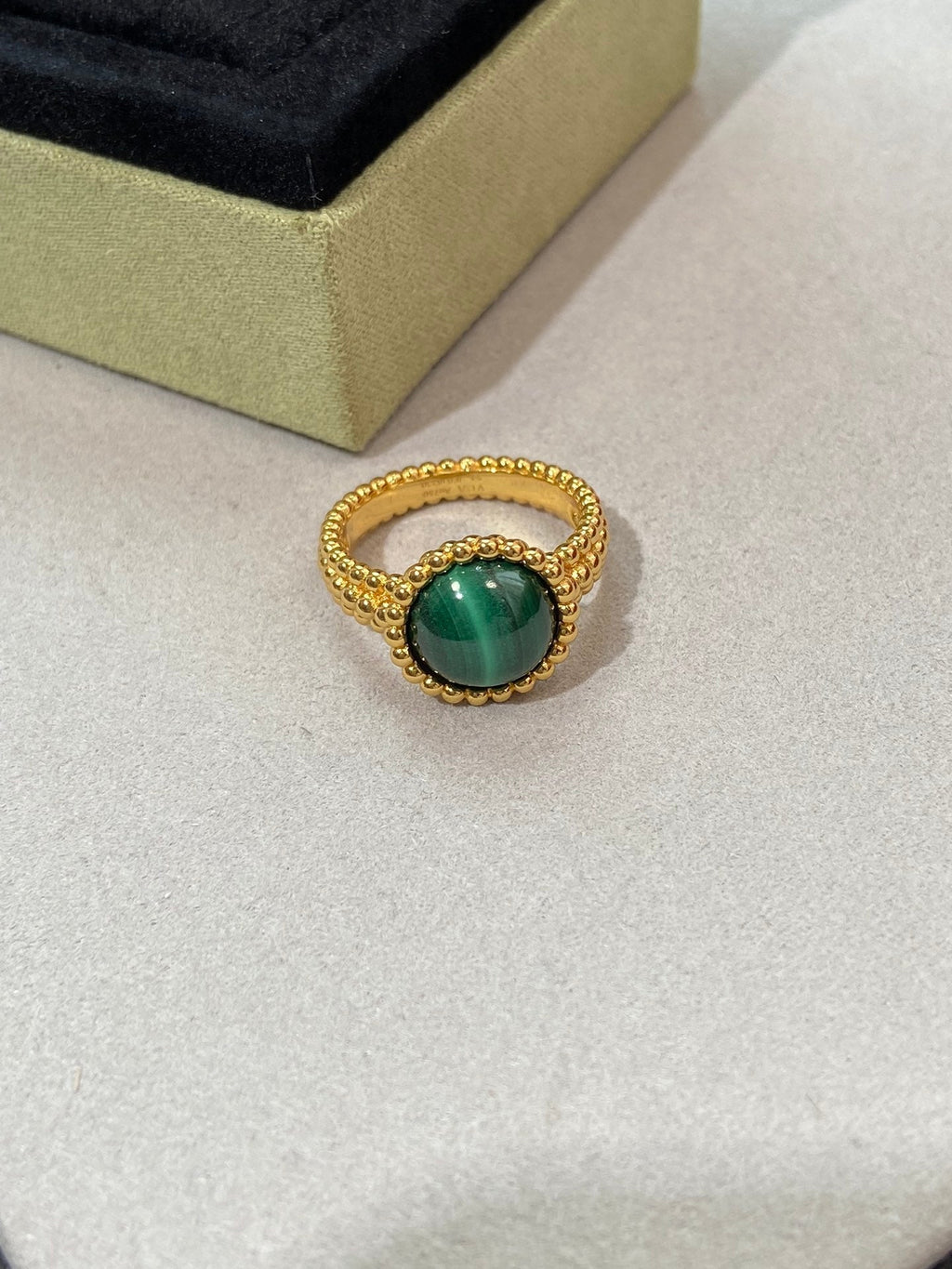 COULEURS MALACHITE PINK GOLD RING