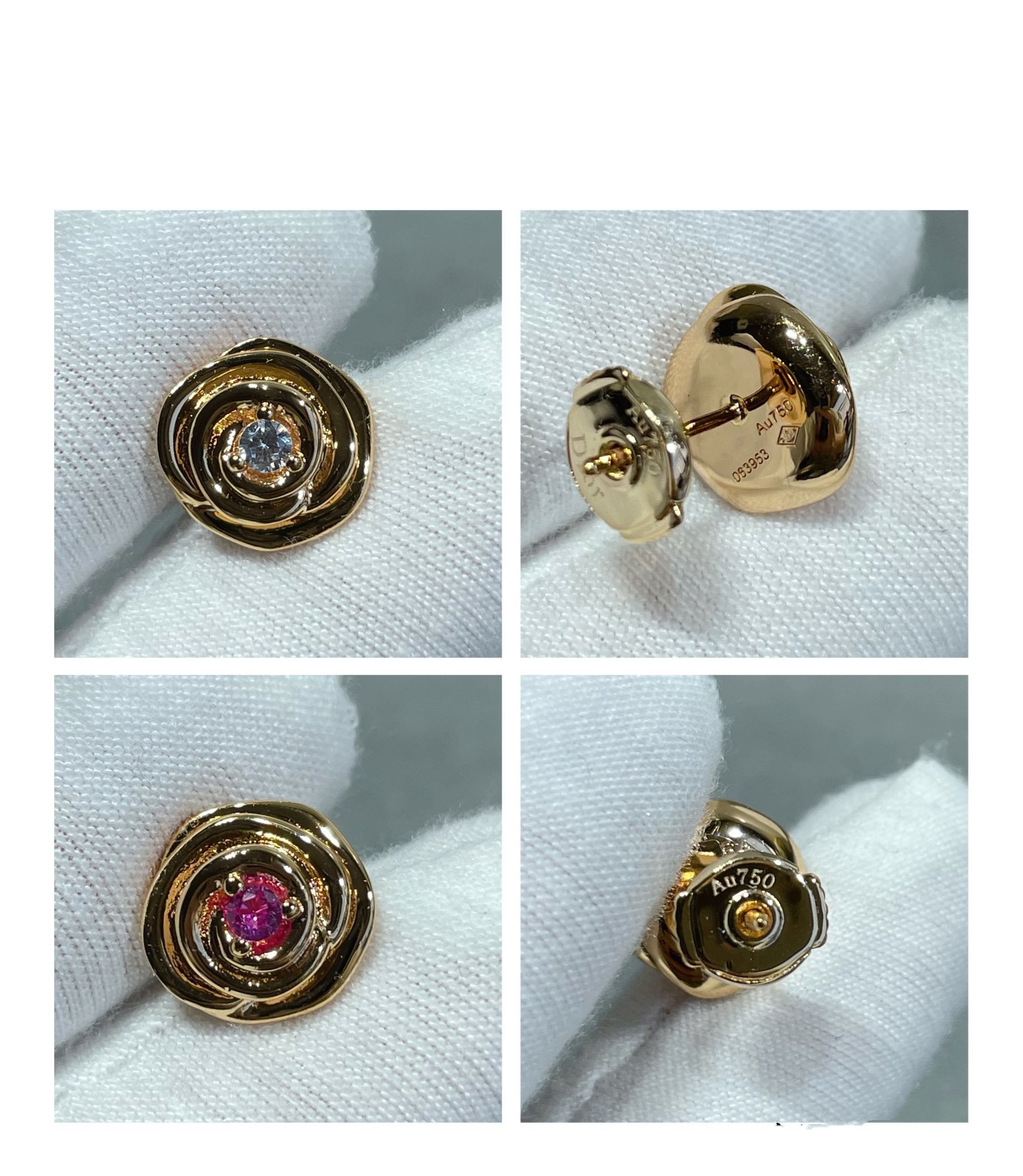 ROSE COUTRE PINK GOLD DIAMOND STUD EARRINGS