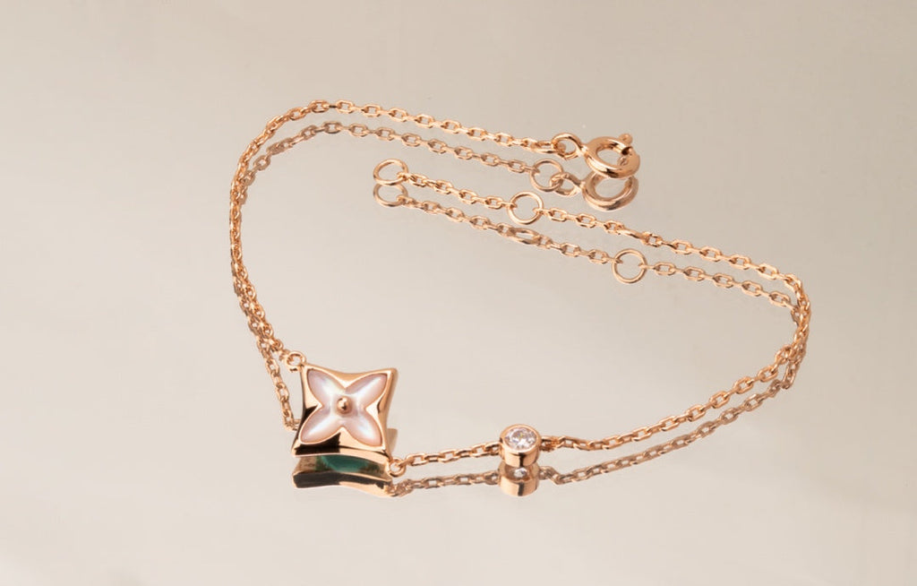 LV STAR PINK MOP 1 DIAMOND PINK GOLD NECKLACE