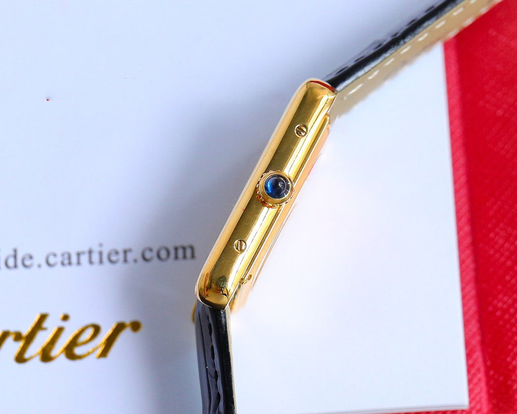 TANK MUST SMALL GOLD LEATHER STRAP WHITE DIAL