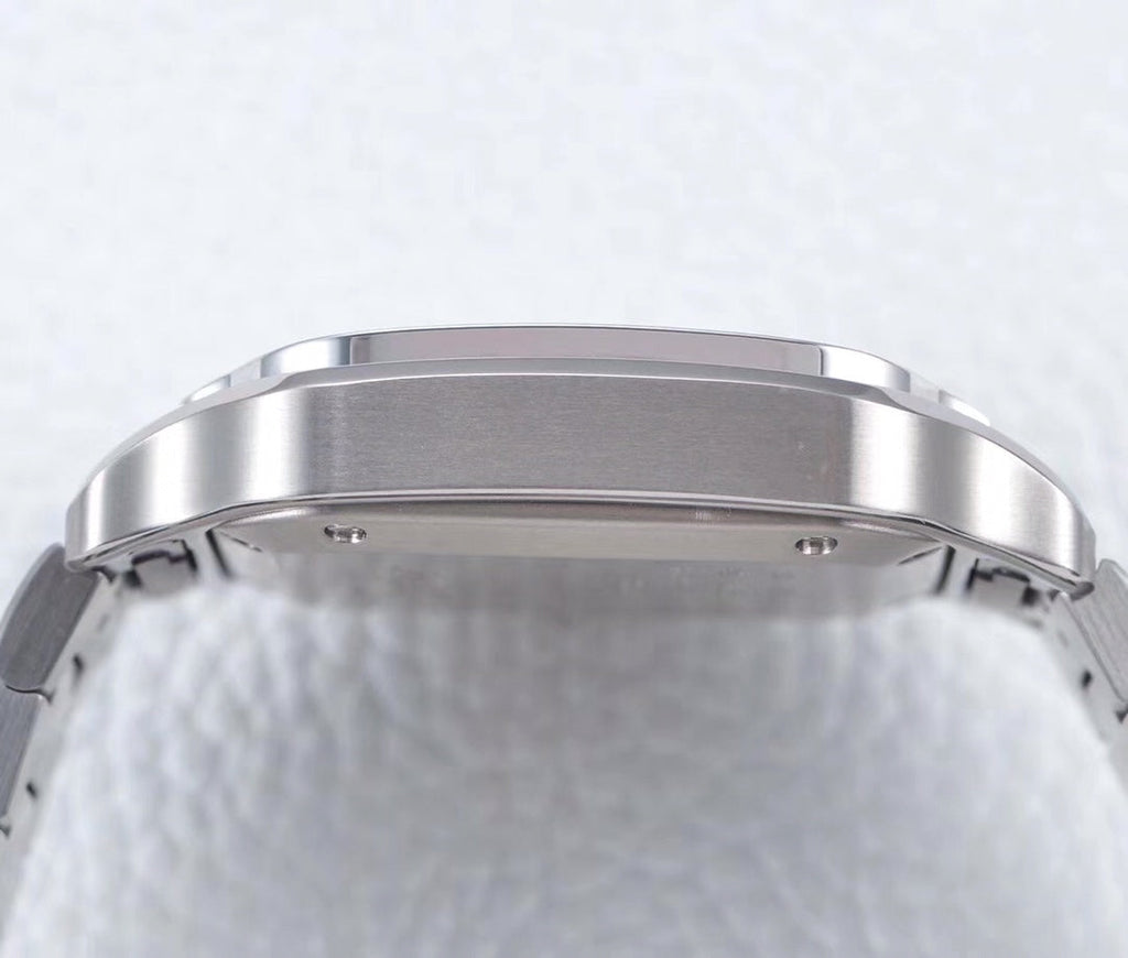 SANTOS LADY 35.1MM AUTOMATIC SILVER DIAMOND BEZEL