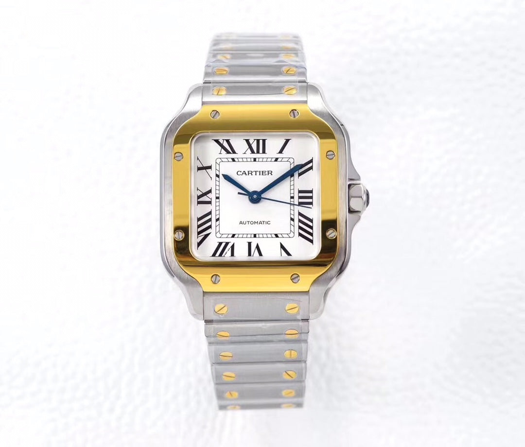 SANTOS LADY 35.1MM AUTOMATIC GOLD STEEL