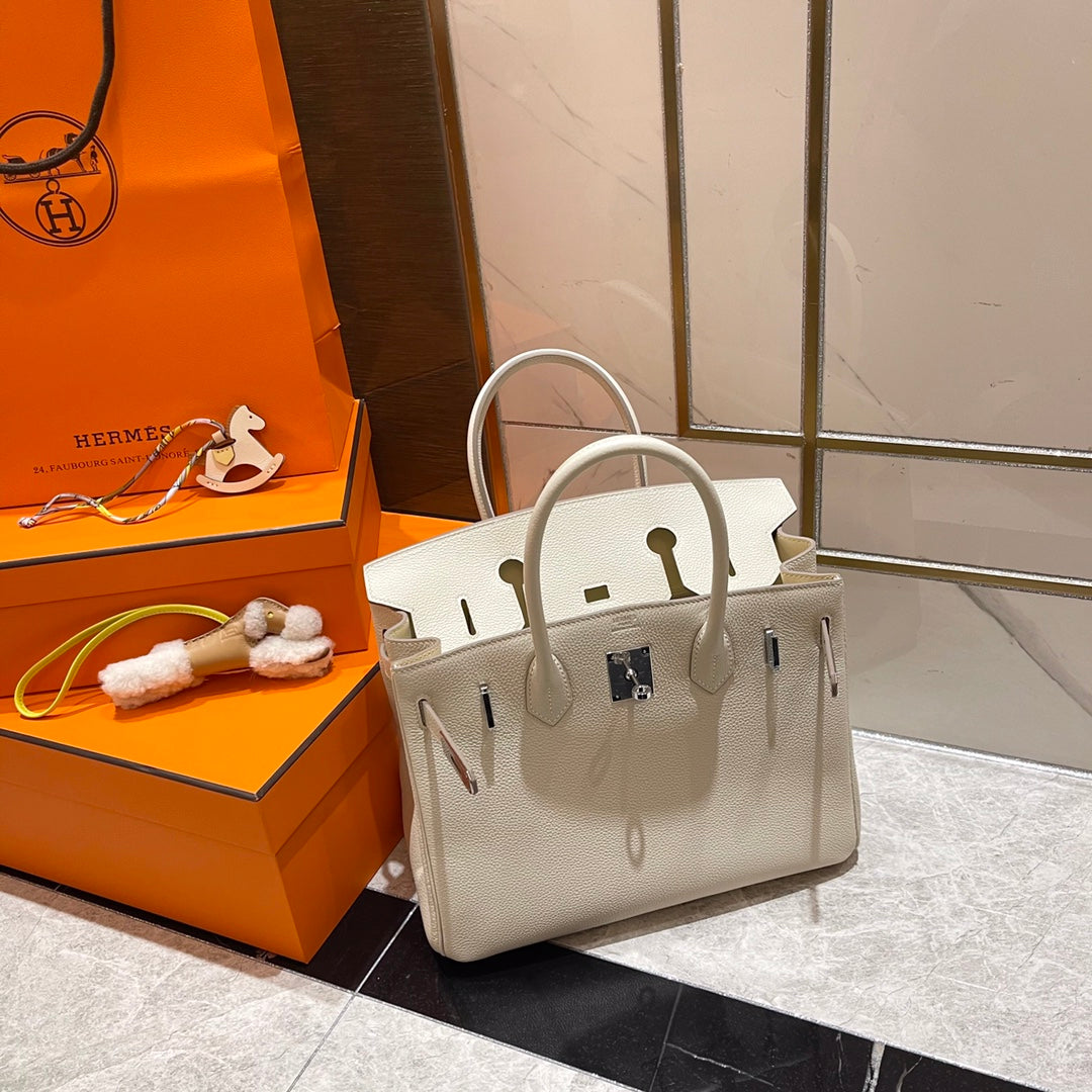 HM BIRKIN 30CM CREAMY WHITE TOGO LEATHER SILVER HARDWARE