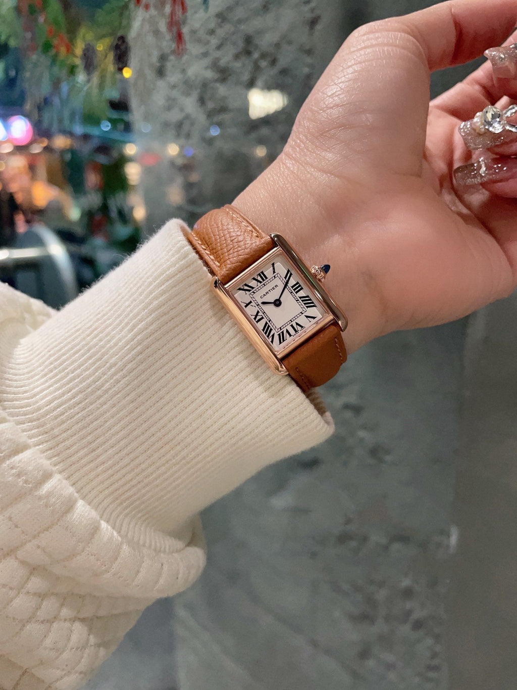 TANK MUST PINK GOLD BROWN EPSOM LEATHER