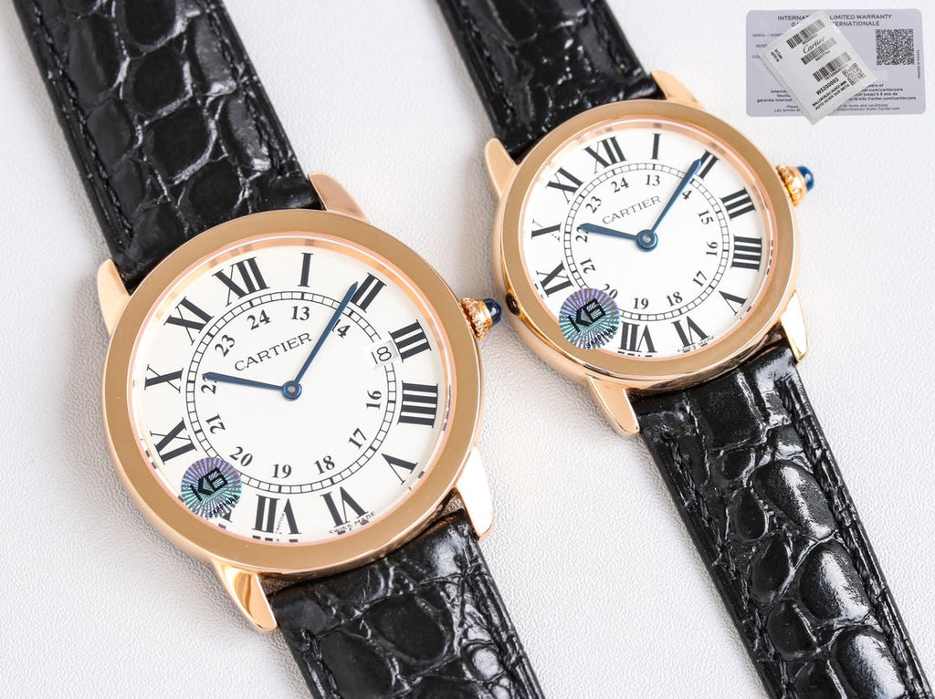 RONDE SOLO PINK GOLD BLACK LEATHER