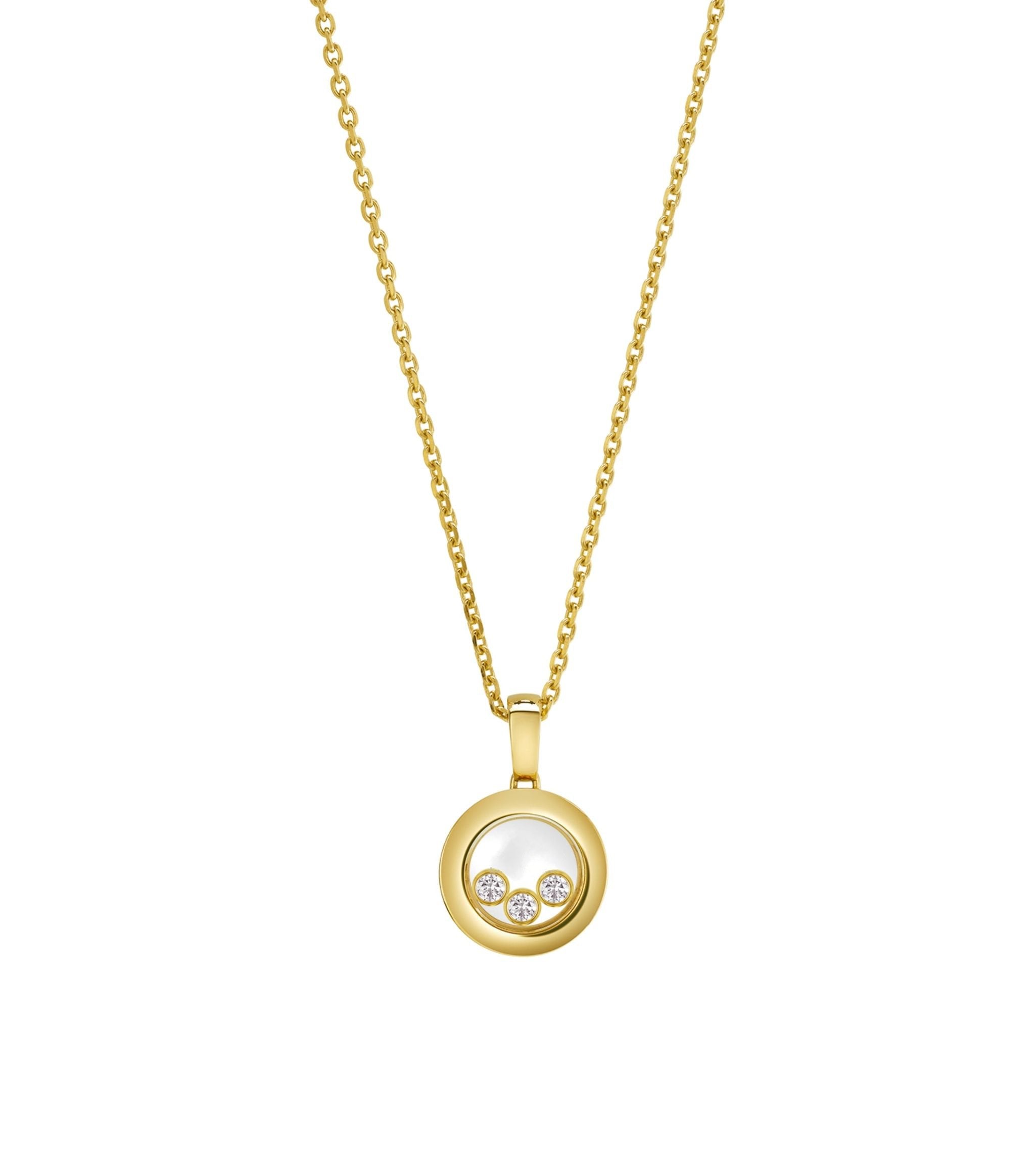 HAPPY PEDANT GOLD 3 DIAMOND NECKLACE
