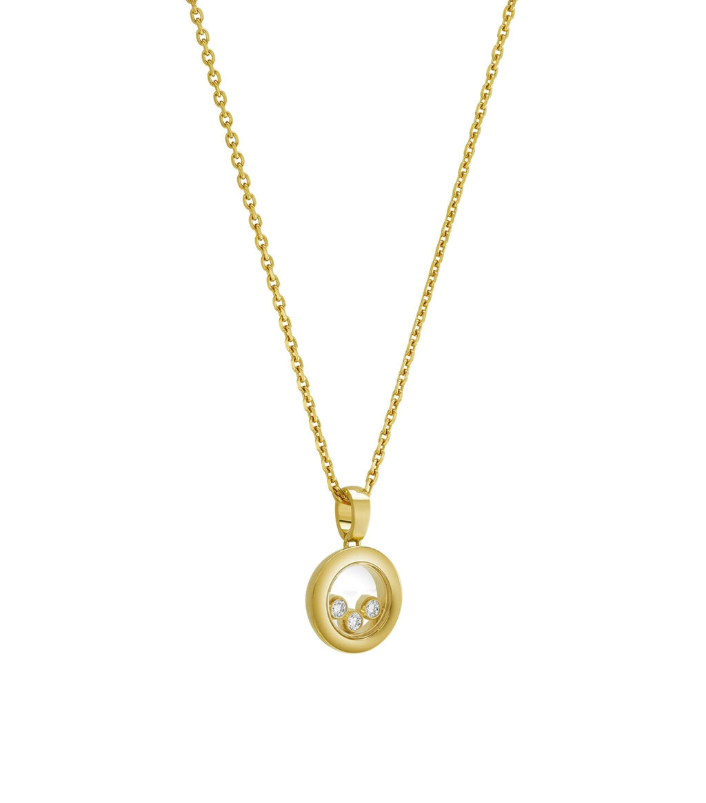 HAPPY PEDANT GOLD 3 DIAMOND NECKLACE