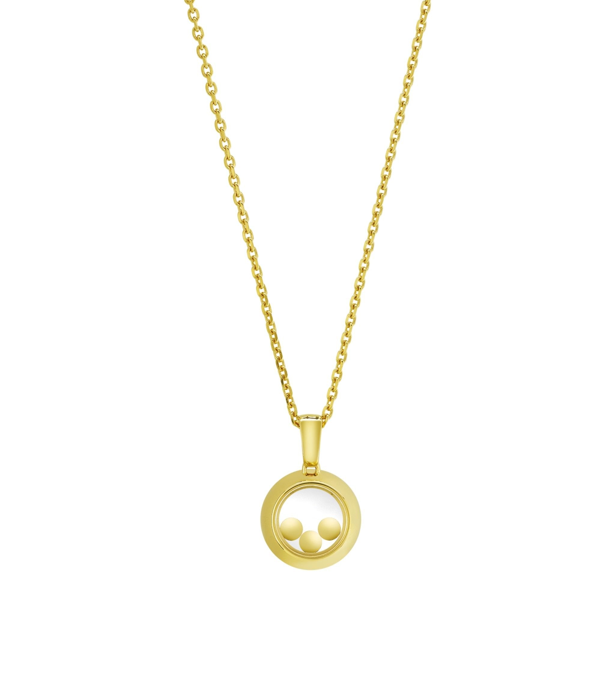 HAPPY PEDANT GOLD 3 DIAMOND NECKLACE