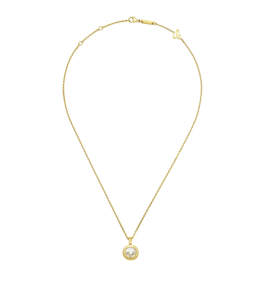 HAPPY PEDANT GOLD 3 DIAMOND NECKLACE