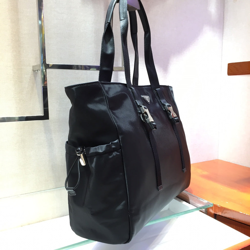 SHOPPING BAG 40 IN BLACK NYLON FABRIC
