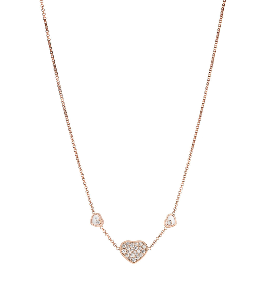 HAPPY HEART NECKLACE 3 MOTIFS DIAMOND