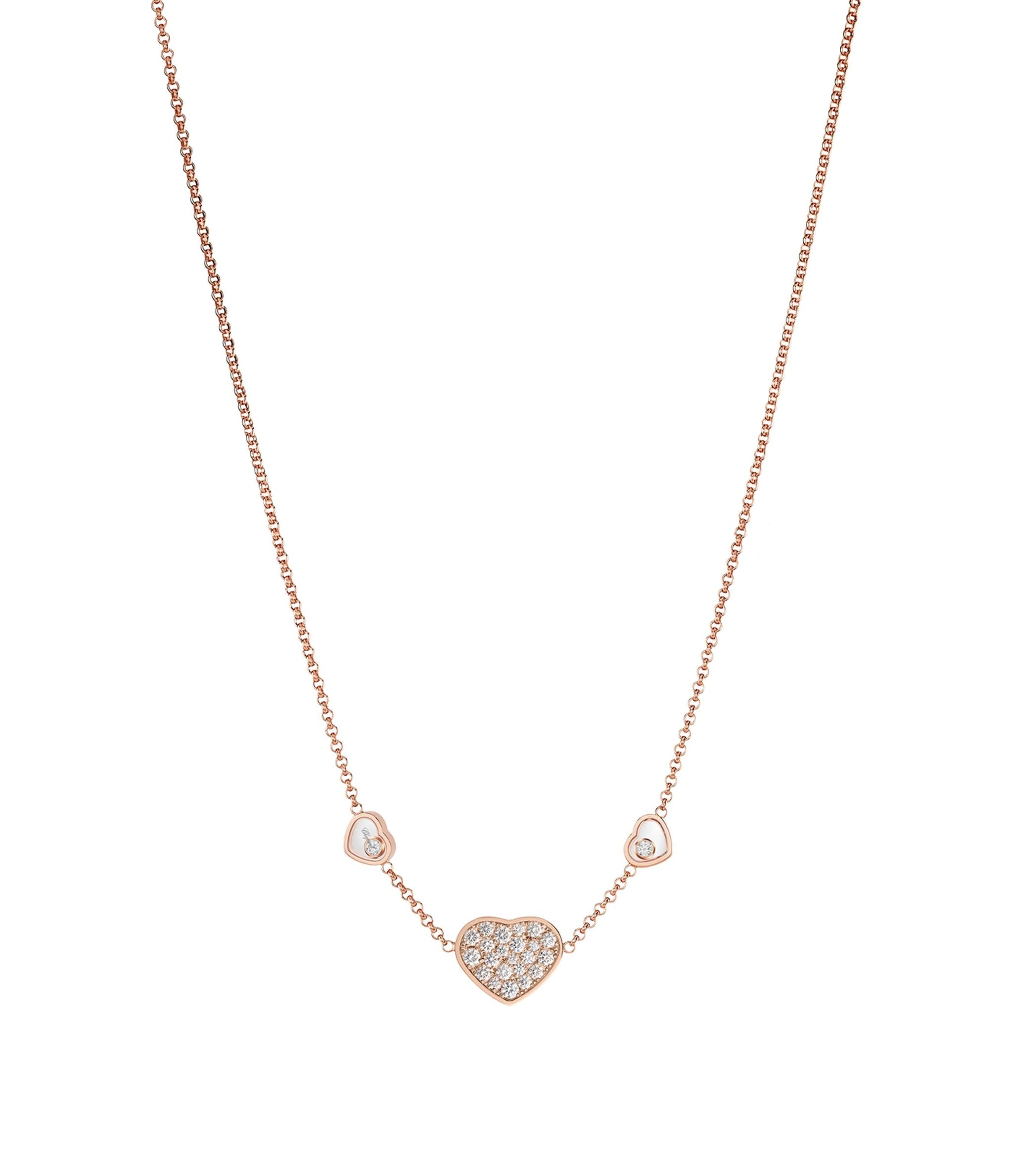 HAPPY HEART NECKLACE 3 MOTIFS DIAMOND