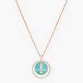 LUCKY MOVE 3 DIAMONDS TURQUOISE PINK GOLD DIAMOND NECKLACE