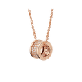 ZERO 1 PINK GOLD PENDANT NECKLACE WITH PAVED DIAMONDS