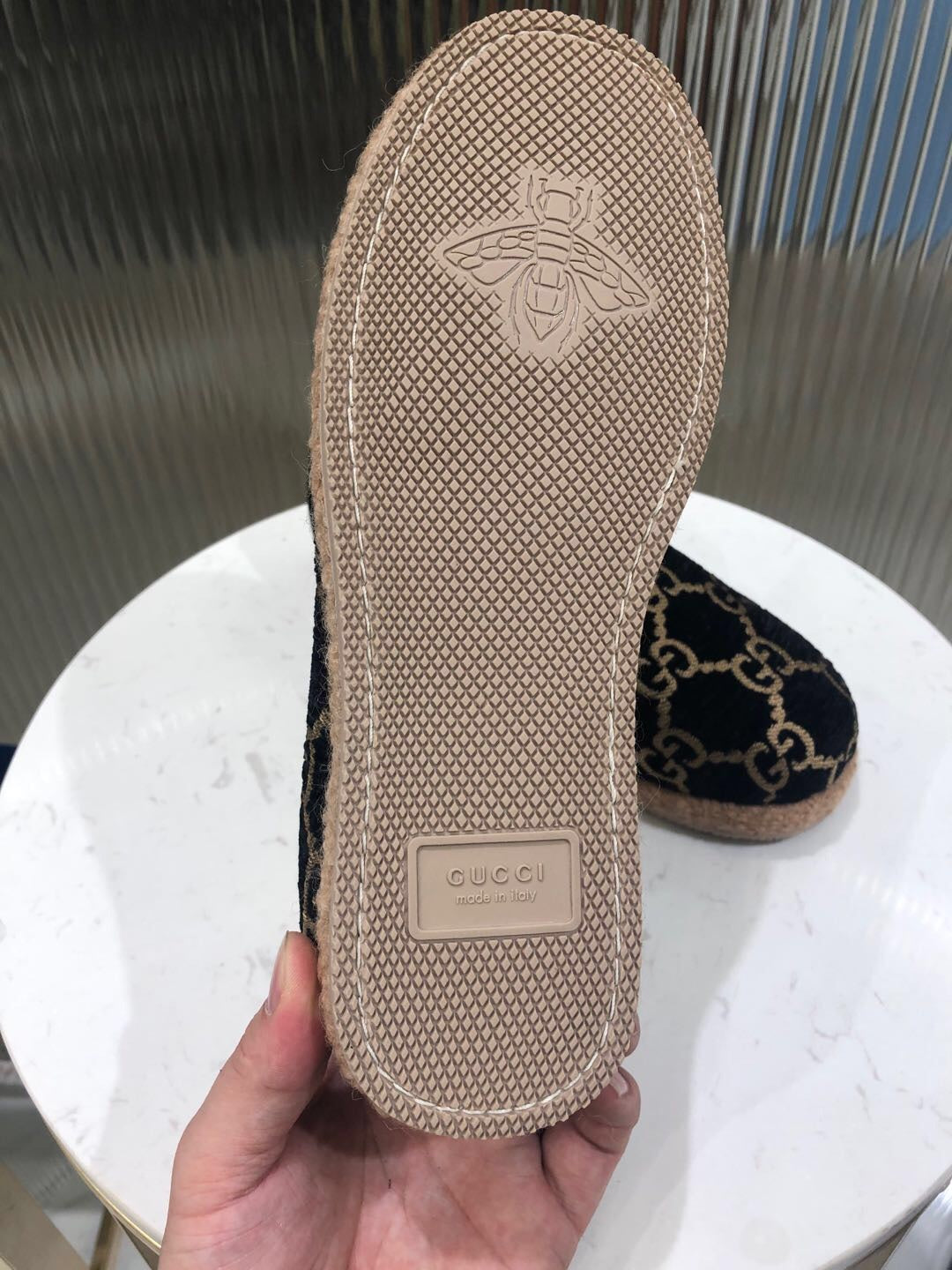 GG HORSEBIT LOAFER IN BLACK MIX YELLOW WOOL AND LAMB FUR LINING