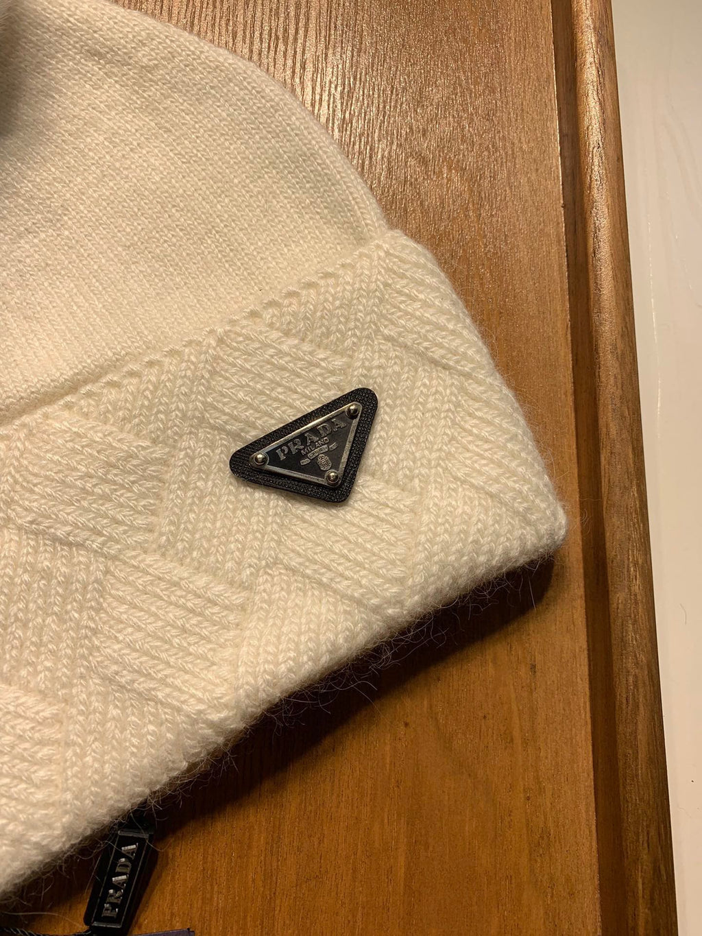 BEANIE HAT IN WHITE WOOL AND RABBIT FUR 361435