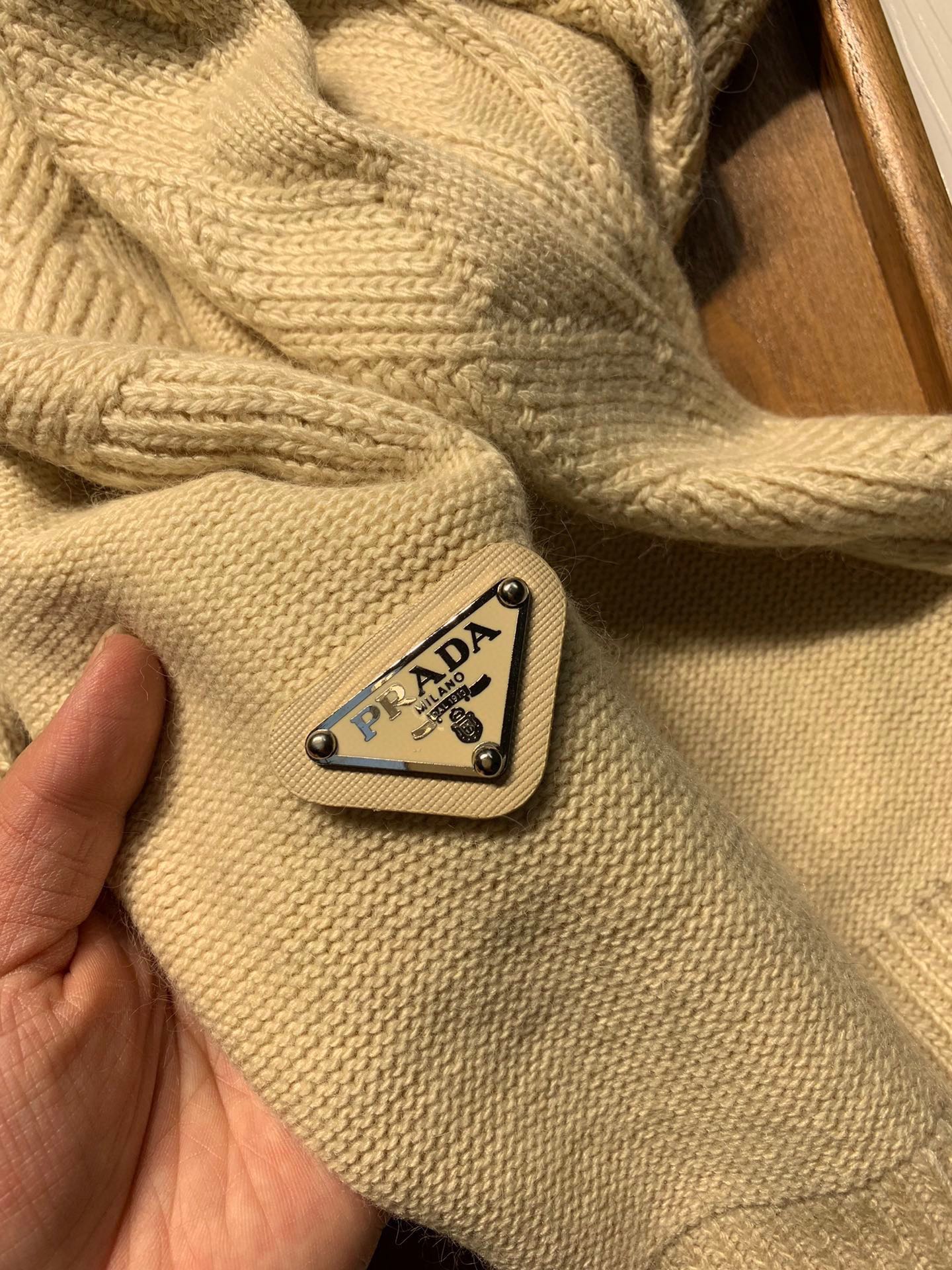 SET SCARF AND HAT IN BISQUE BEIGE WOOL AND RABBIT FUR 416365