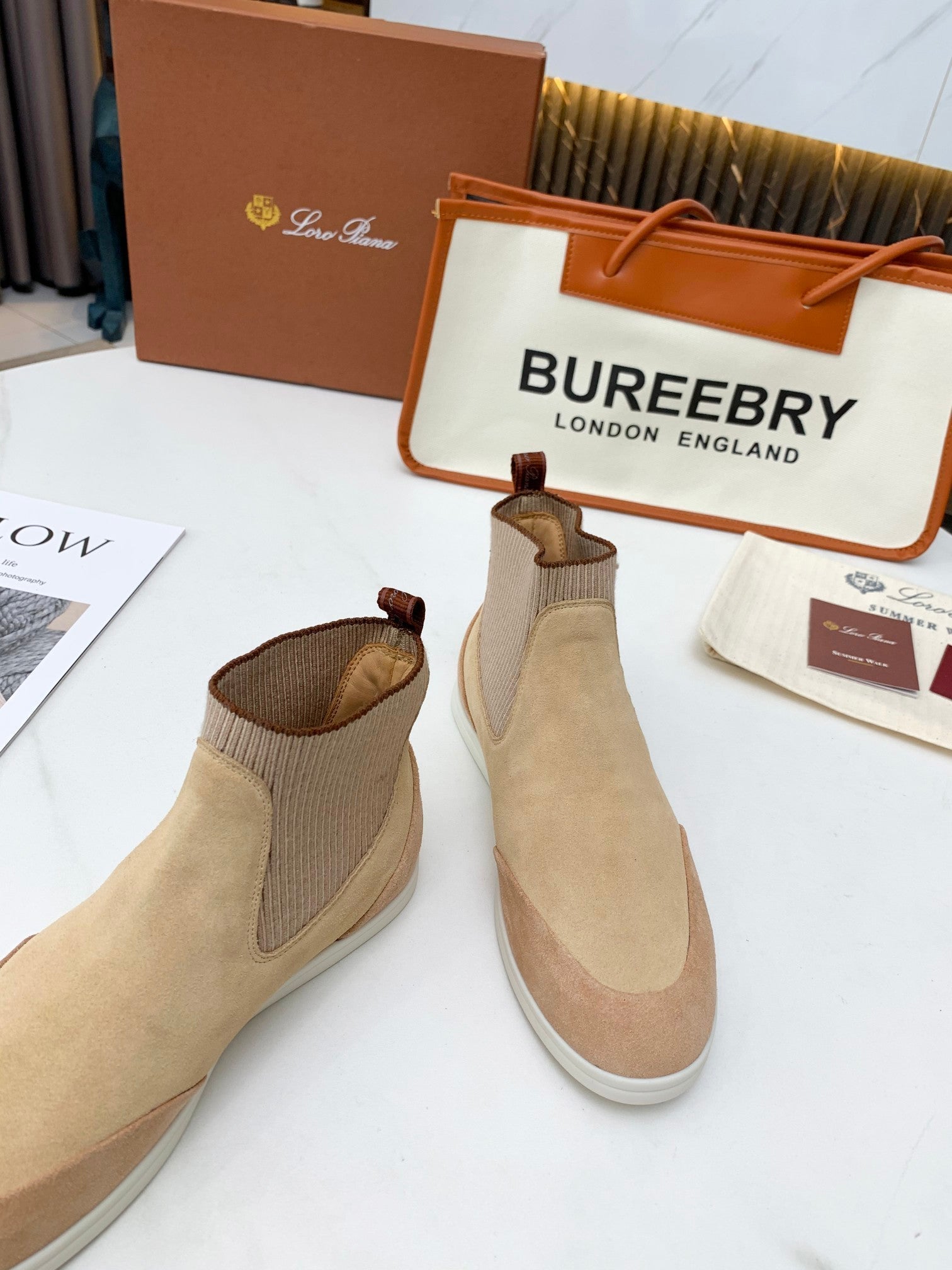 LP CHARMS ANKLE BOOTS BEIGE CASHMERE FABRIC