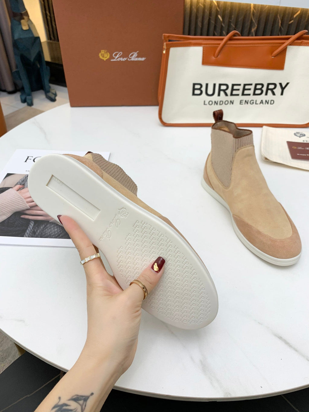 LP CHARMS ANKLE BOOTS BEIGE CASHMERE FABRIC