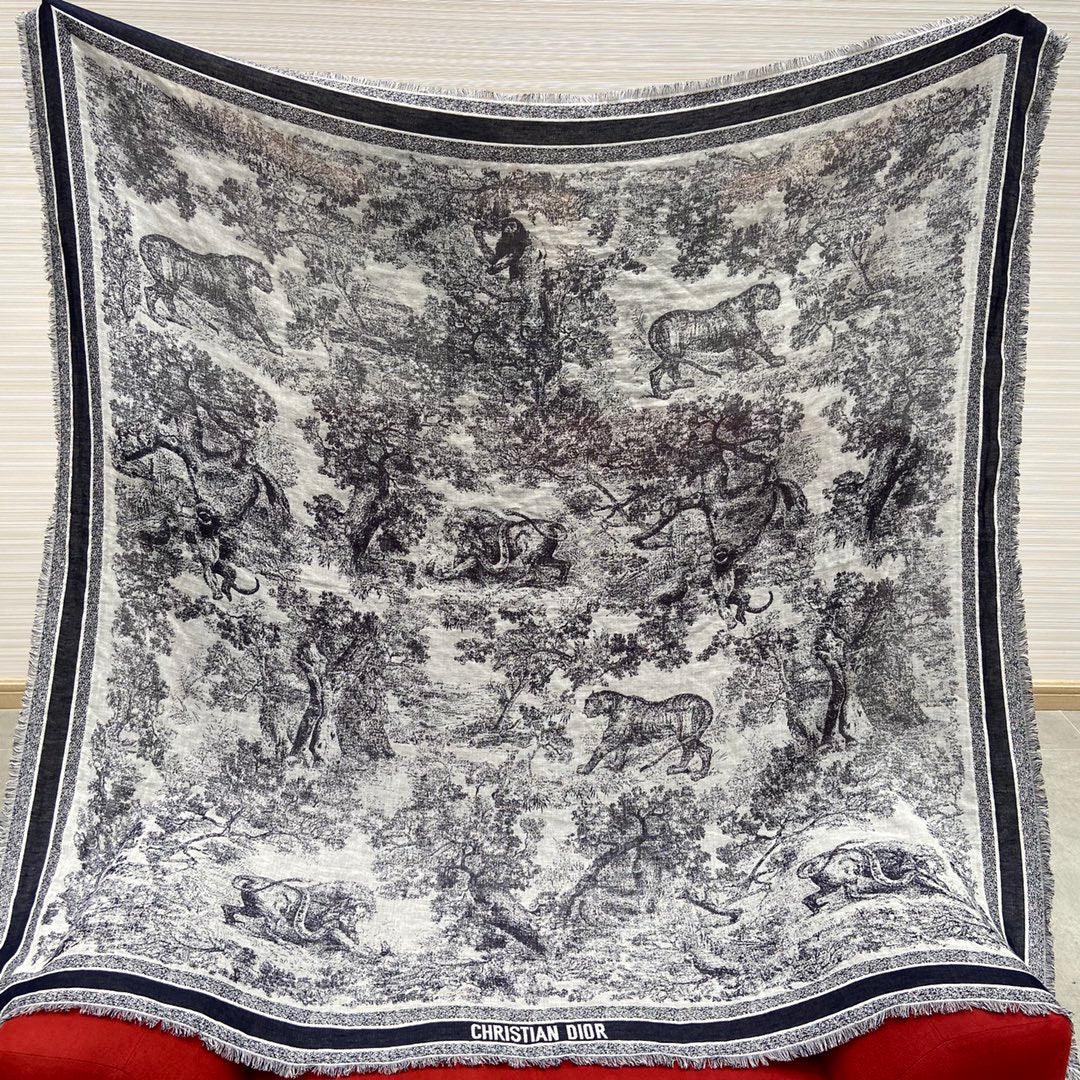 DIOR SCARF 140 CM IN WOOL MIX SILK 667138