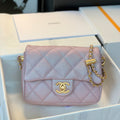 CHANEL 25S CLASSIC FLAP 19 CM IN MAUVE PINK CAVIAR LEATHER WITH GOLD HARDWARE