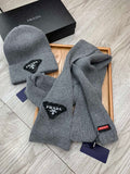 SET SCARF AND HAT IN MOUSE GRAY WOOL AND RABBIT FUR 386078