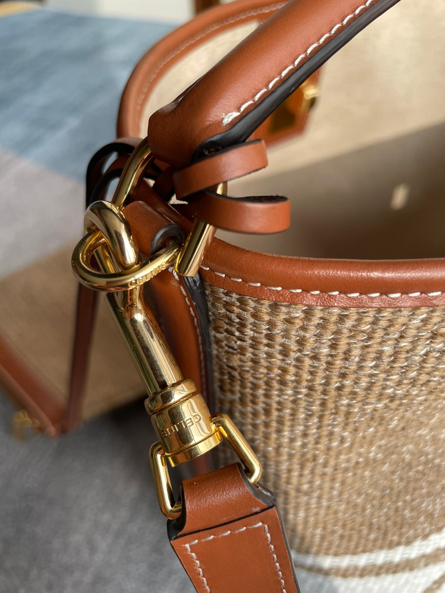 BUCKET 25 IN PRINTED CANVAS BROWN WHITE