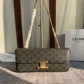 CHAIN SHOULDER BAG CLAUDE 33 IN BLACK TRIOMPHE CANVAS GOLD HARDWARE