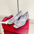 BELLE VIVIER PUMPS IN PLATINUM SILK