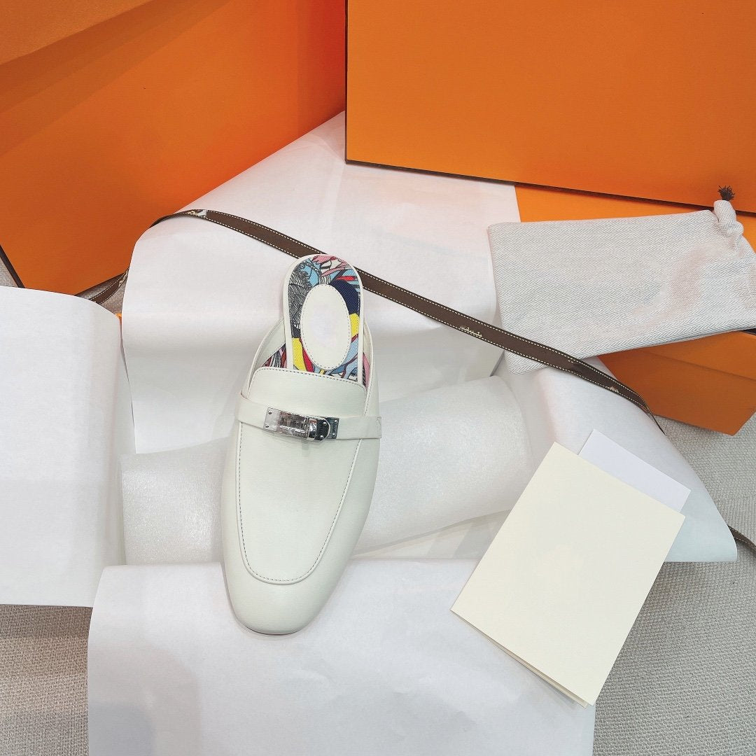 0Z Mule White Calfskin