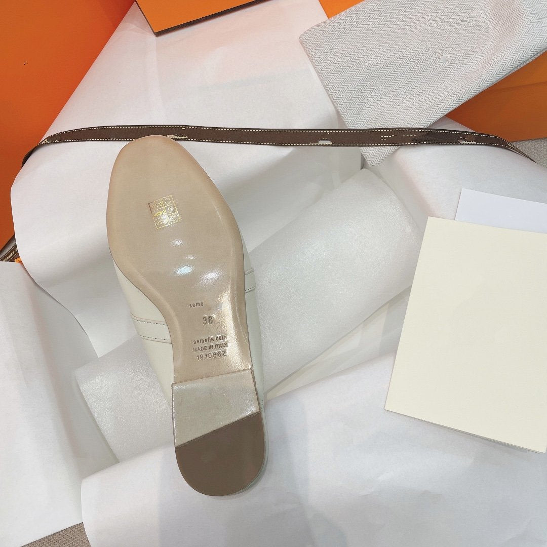 0Z Mule White Calfskin