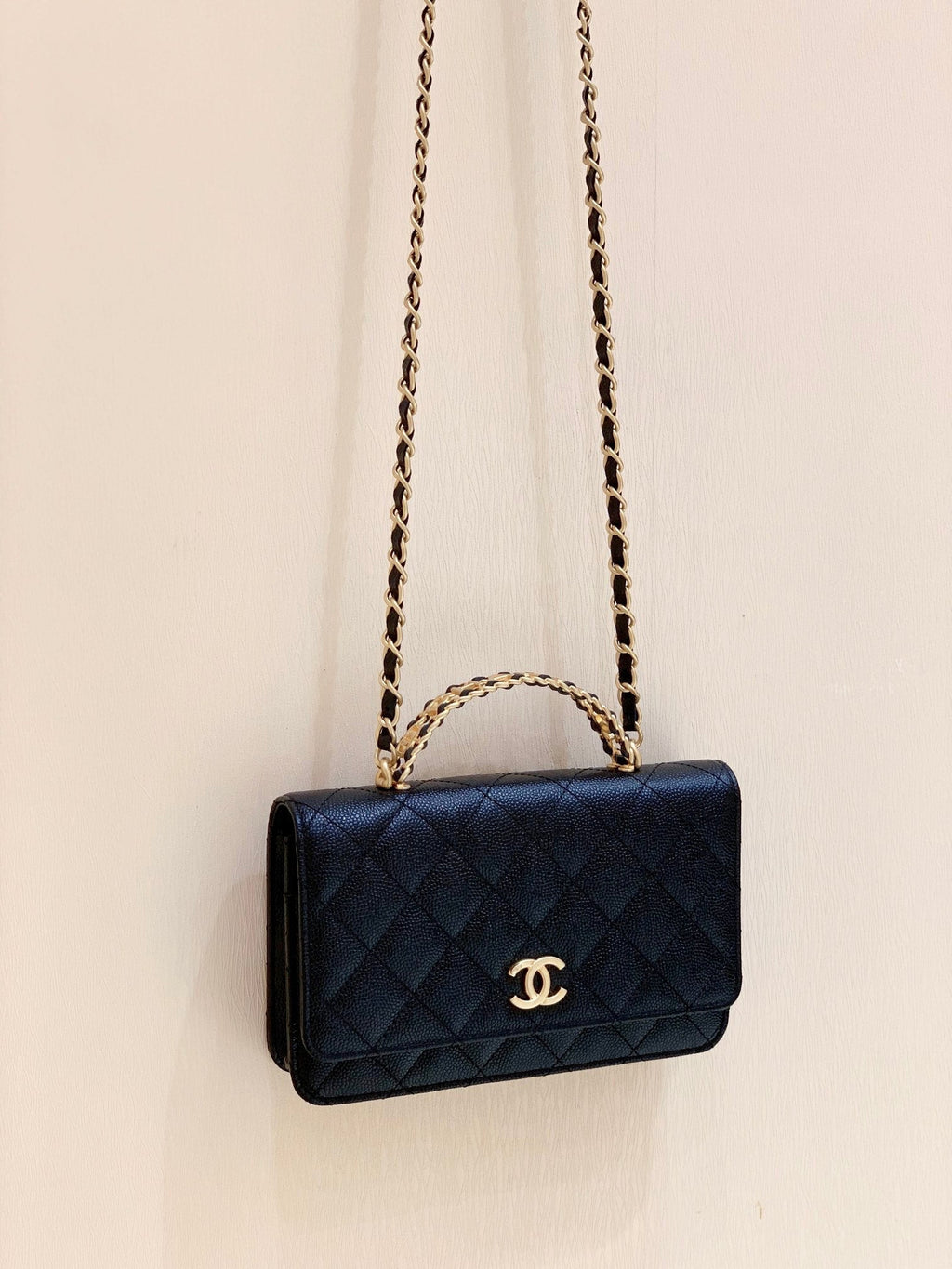 CHANEL 25S BLACK BAG IN 19 CAVIAR LEATHER