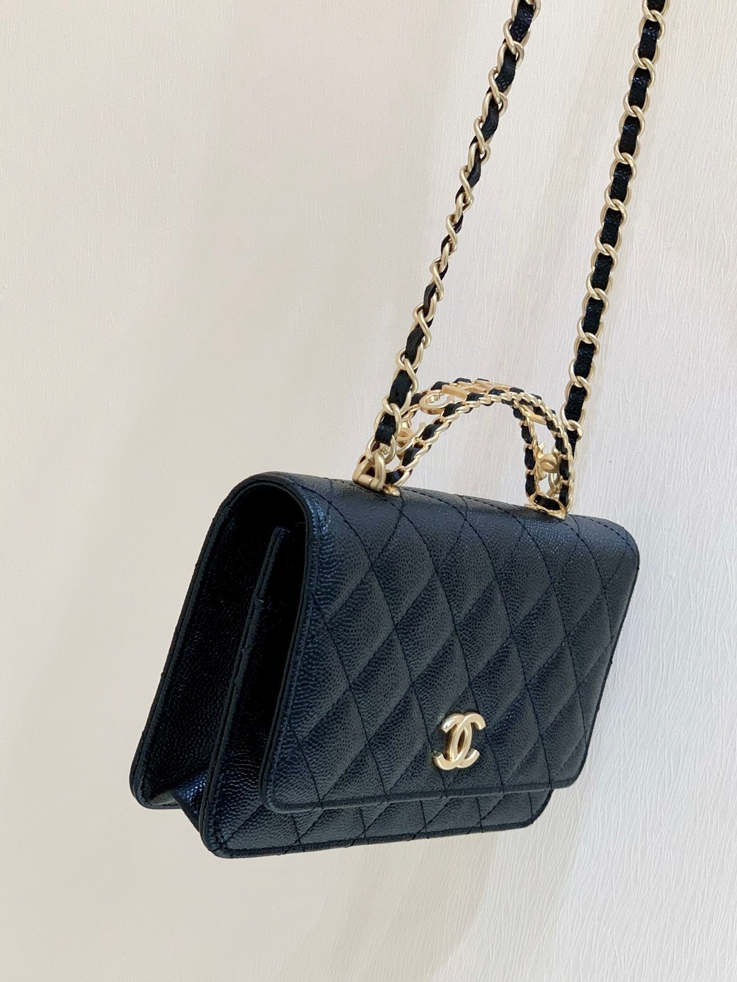 CHANEL 25S BLACK BAG IN 19 CAVIAR LEATHER