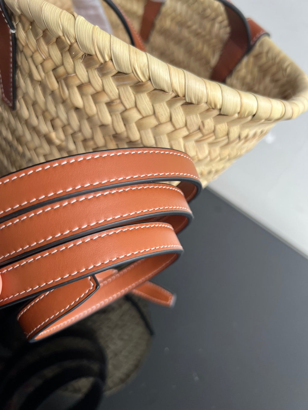 TRIOMPHE 35 BEIGE MOROCCAN RAFFIA FIBERS BAG