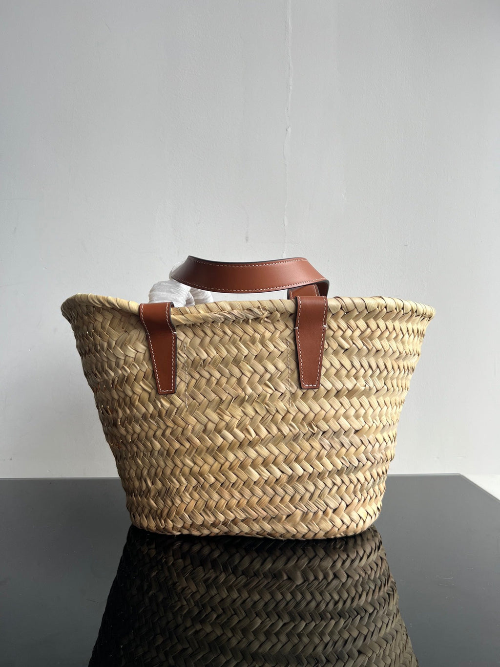 TRIOMPHE 35 BEIGE MOROCCAN RAFFIA FIBERS BAG