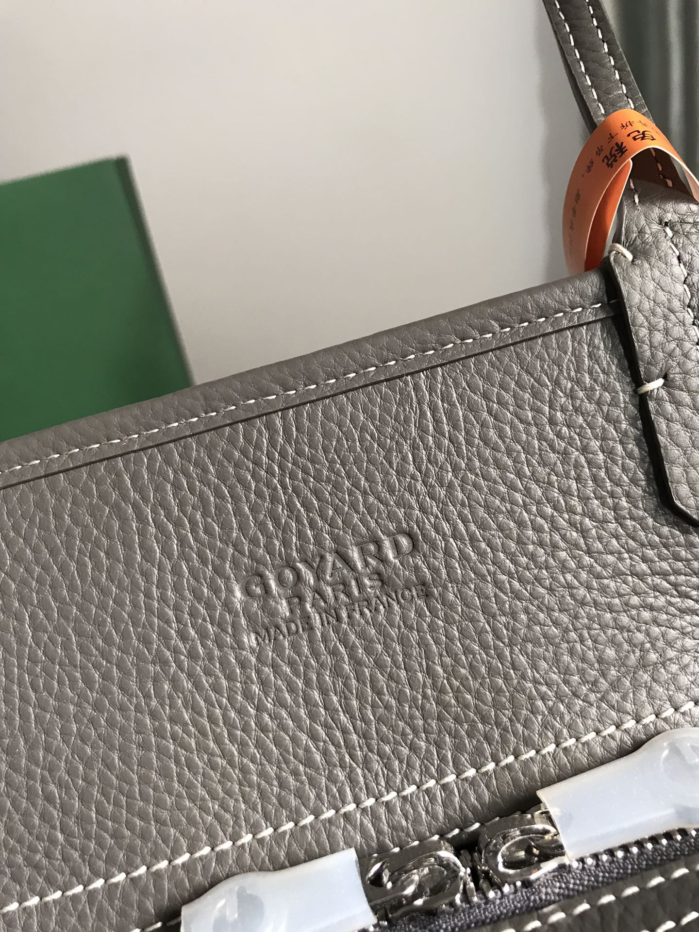 HARDY PM BAG 40 IN GRAY GOYARDINE CANVAS AND TAURILLON LEATHER TRIM