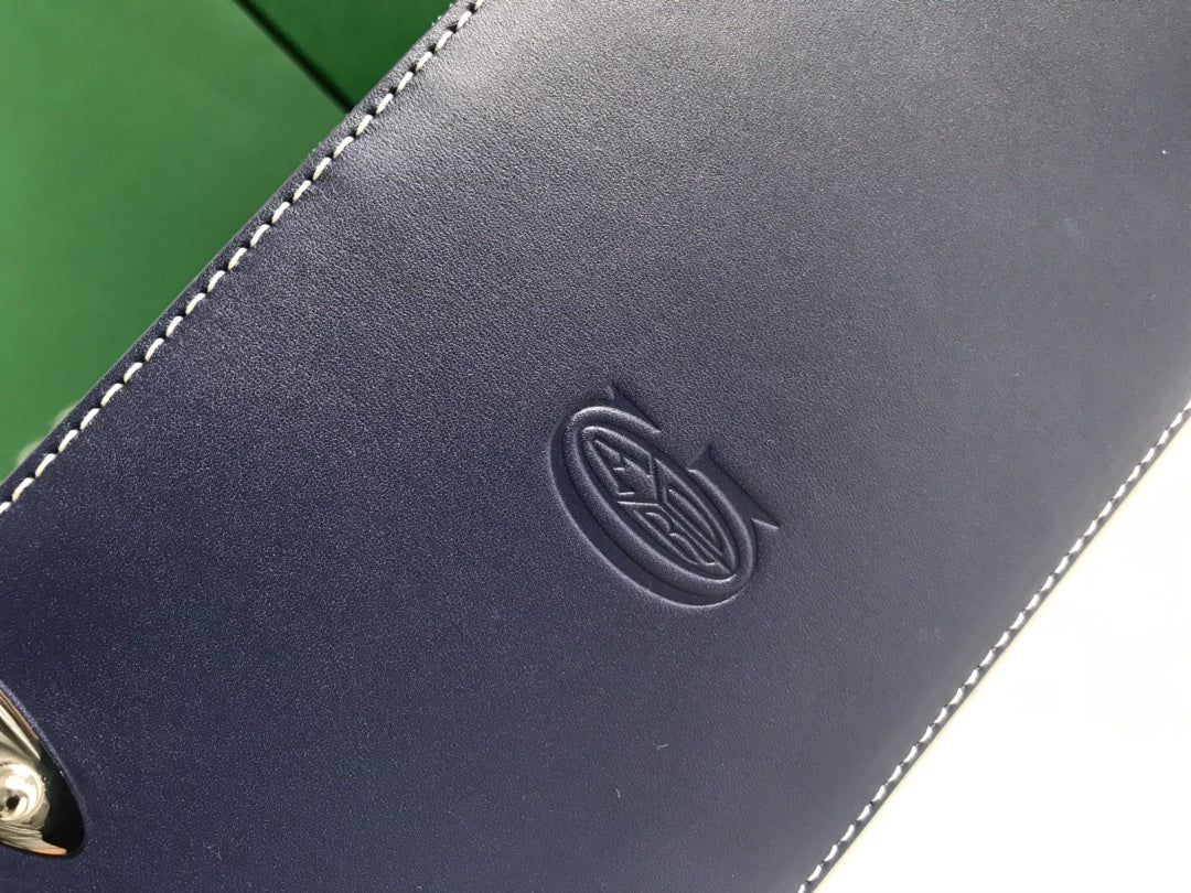 SAÏGON PM BAG 28 IN NAVY BLUE GOYARDINE CANVAS AND CALFSKIN