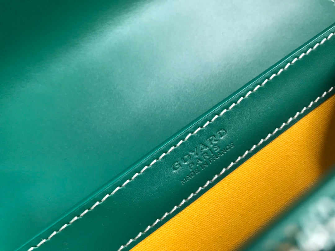 SAÏGON PM BAG 28 IN GREEN GOYARDINE CANVAS AND CALFSKIN
