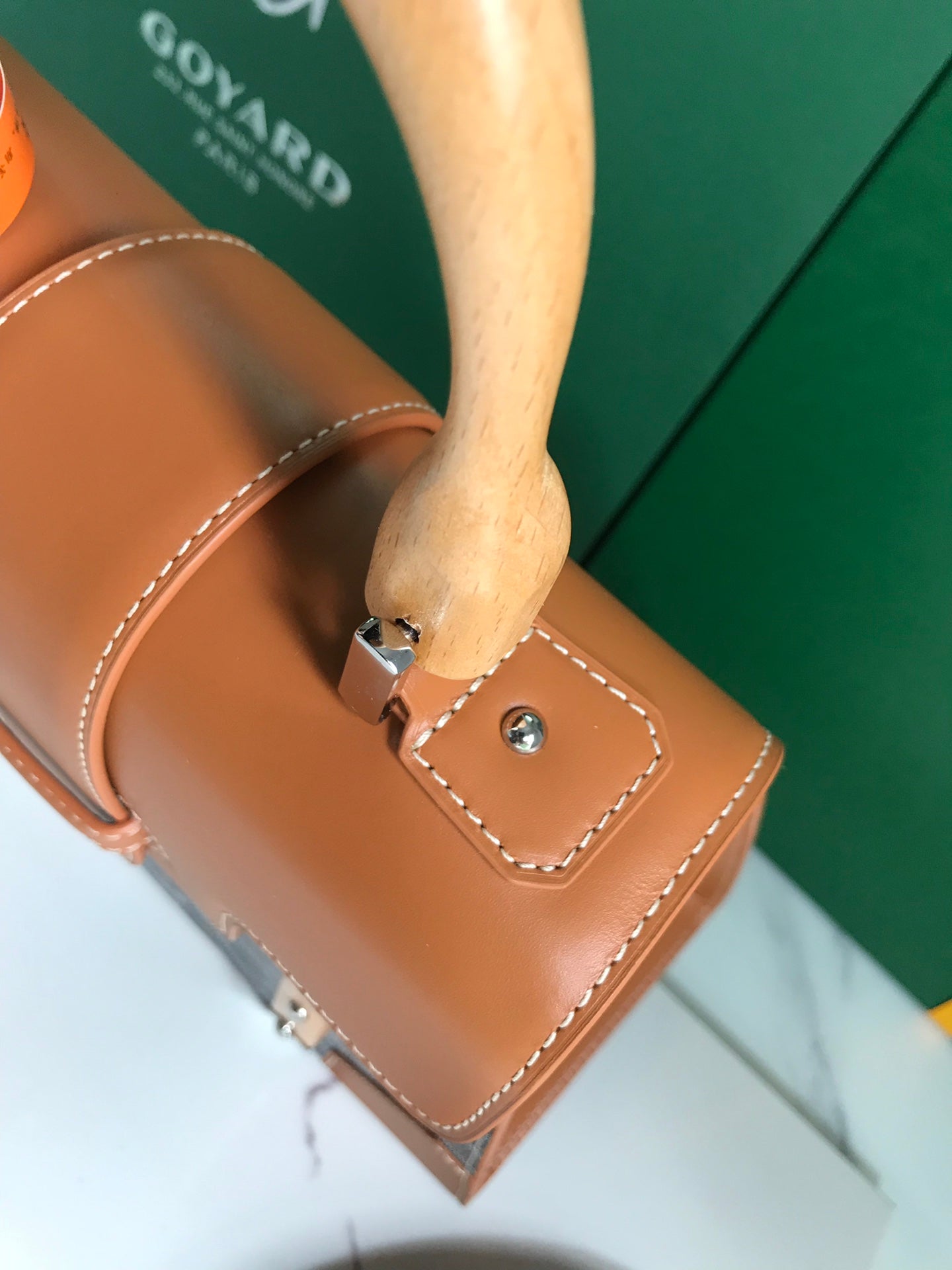 SAÏGON PM BAG 28 IN BROWN GOYARDINE CANVAS AND CALFSKIN