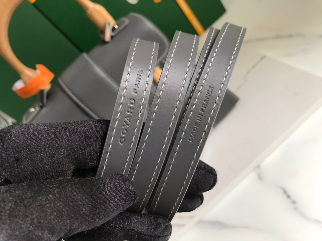 SAÏGON PM BAG 28 IN GREY GOYARDINE CANVAS AND CALFSKIN