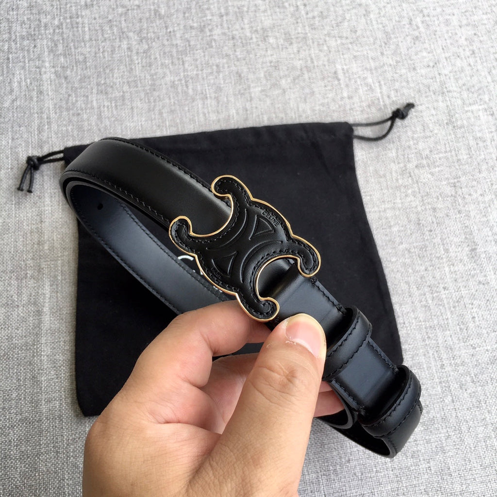 Medium Cuir Triomphe Belt 25mm Black Calfskin